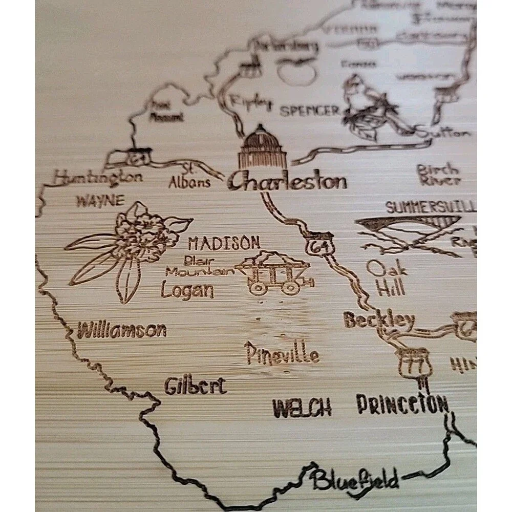 A‎ Slice of Life West Virginia State Serving and Cutting Board, 11